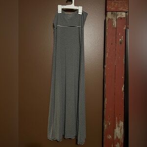 Love in Black and White Striped Maxi Skirt size large